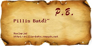 Pillis Bató névjegykártya
